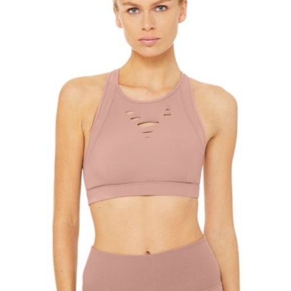ALO Yoga Other - ALO Ripped Warrior Sports Bra Large Smoky Quartz